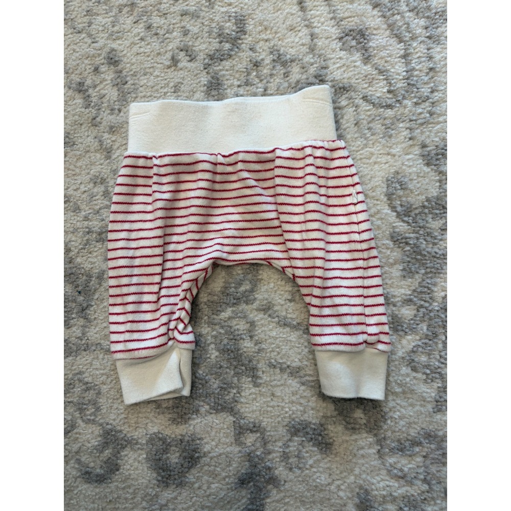 Mori Baby Harem Pants Newborn 0-3 Months Red White Striped Bamboo Organic Cotton
